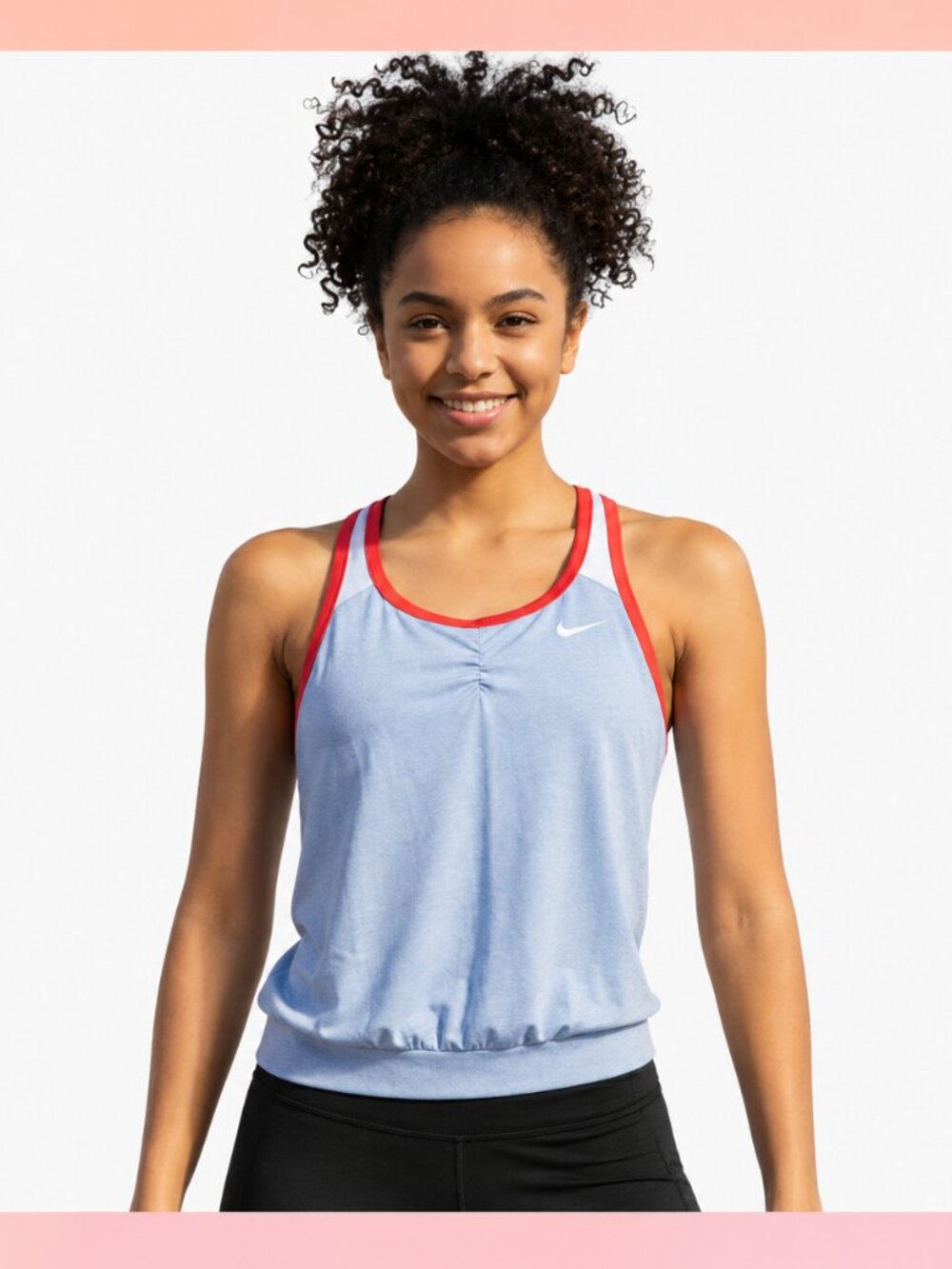 Nike Dri-FIT Blue & Orange Racerback Tank Top Large Workout